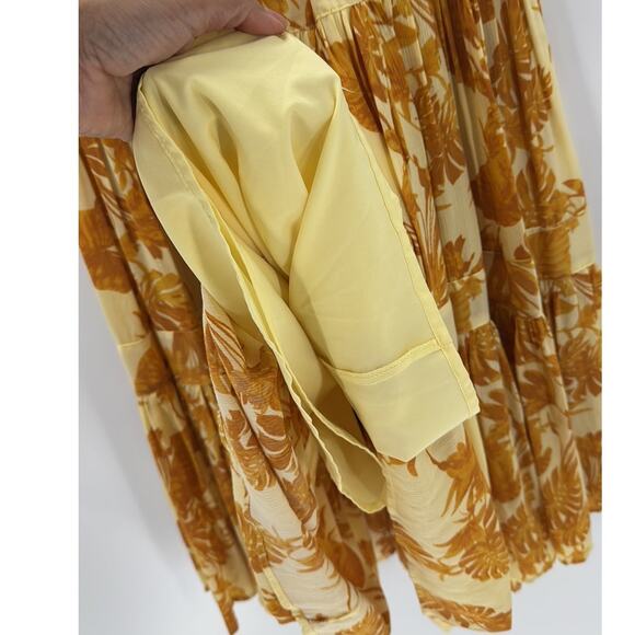 J. Crew palm tropical maxi skirt tiered partial elastic waistband size XXS - Picture 5 of 7